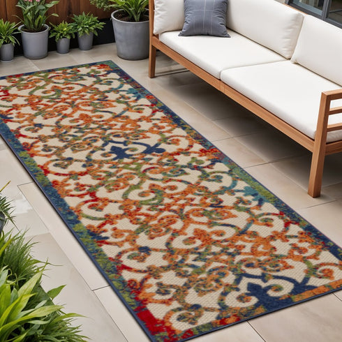 Rainbow Colored Indoor Outdoor Runner Rug